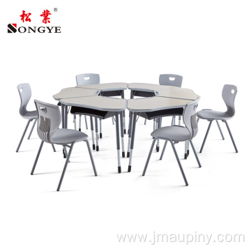 Adjustable Single Seat Desk And Chair For School